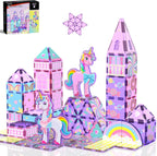 GobiDex Unicorn Toys Magnetic Tiles, Princess Castle Building Set para Girls