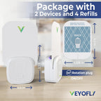 VEYOFLY Trampas para Moscas de la Fruta de Interior Enchufables con UV, Trampa para Mosquitos de Fruta, 2 Dispositivos + 4 Recargas
