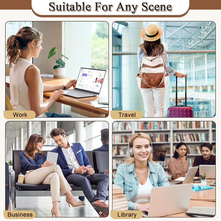 Mochila de cuero vegano AGLOD para laptop para mujer, mochila de 15...