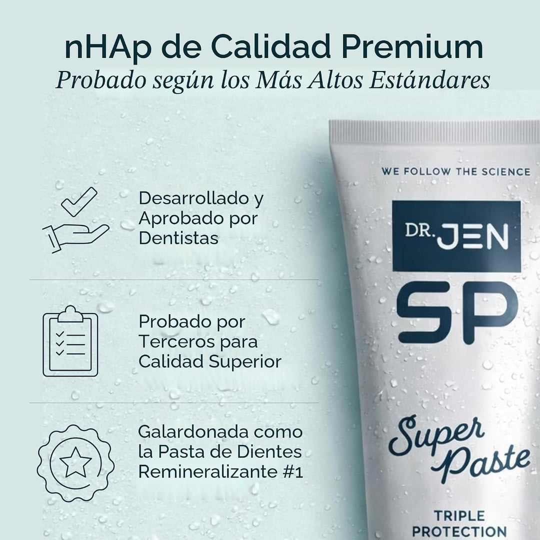 Dr. Jen Super Pasta de dientes, 10% Nano Hidroxiapatita, diseñada p...
