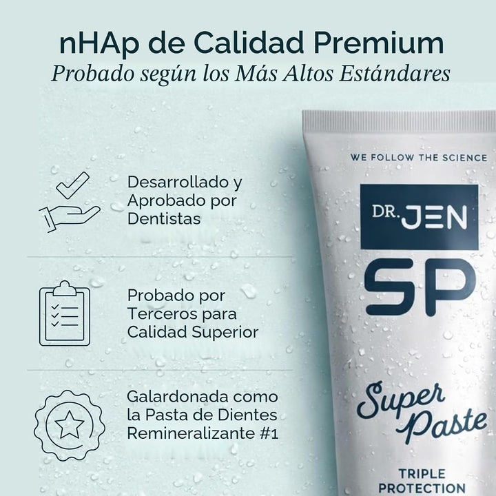 Dr. Jen Super Pasta de dientes, 10% Nano Hidroxiapatita, diseñada p...