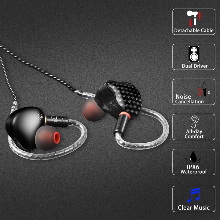 DCMEKA Auriculares de Monitor Intraauriculares, Auriculares Estéreo...