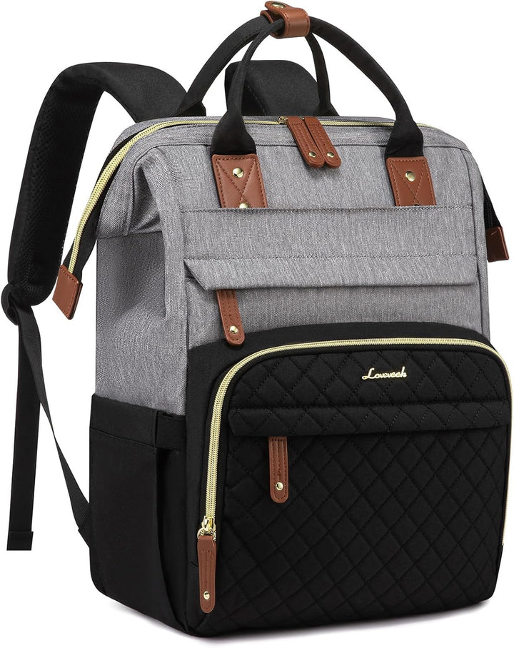 Mochila para laptop LOVEVOOK para mujer, Negro gris