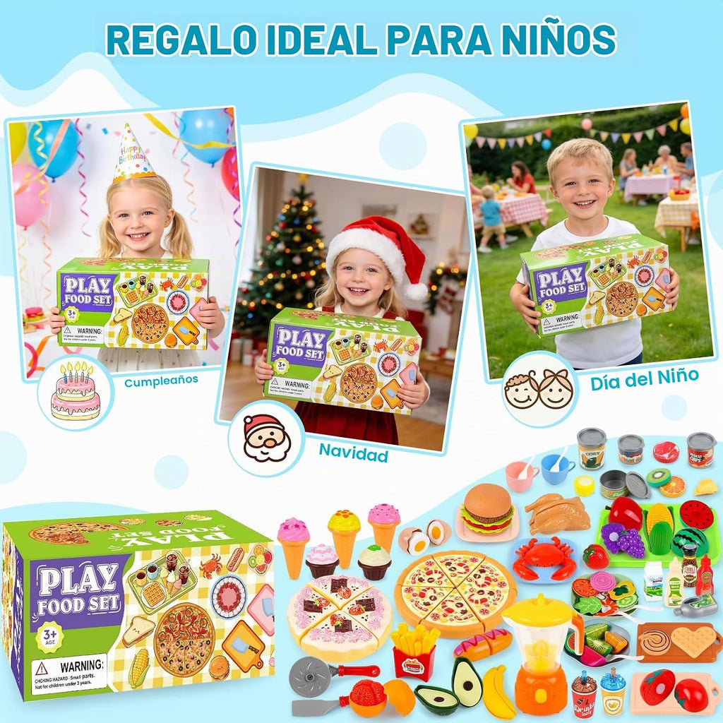 Juego de alimentos de corte de 123 piezas, bolsa de transporte de