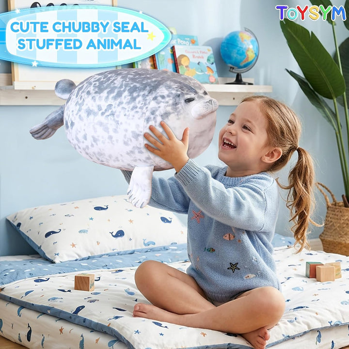 TOYSYM - Almohada de foca gordita de peluche linda con 4 peluches b...