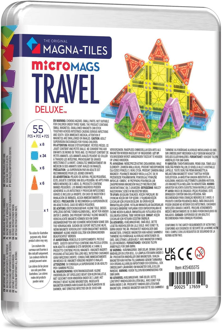 Magna-Tiles microMAGS Set de Viaje Deluxe de 55 Piezas de