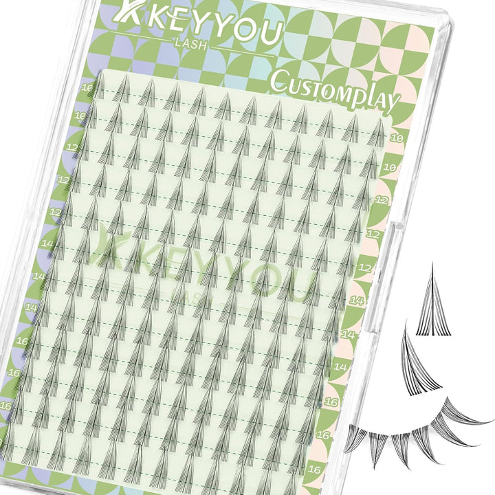 KEYYOU Customplay - Extensiones de pestañas en racimo de pestañas,...