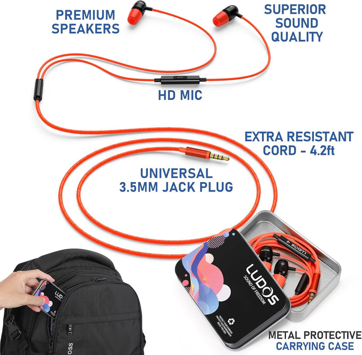 LUDOS Clamor \u2013 Audífonos con cable tipo intraauriculares, 5 añ...