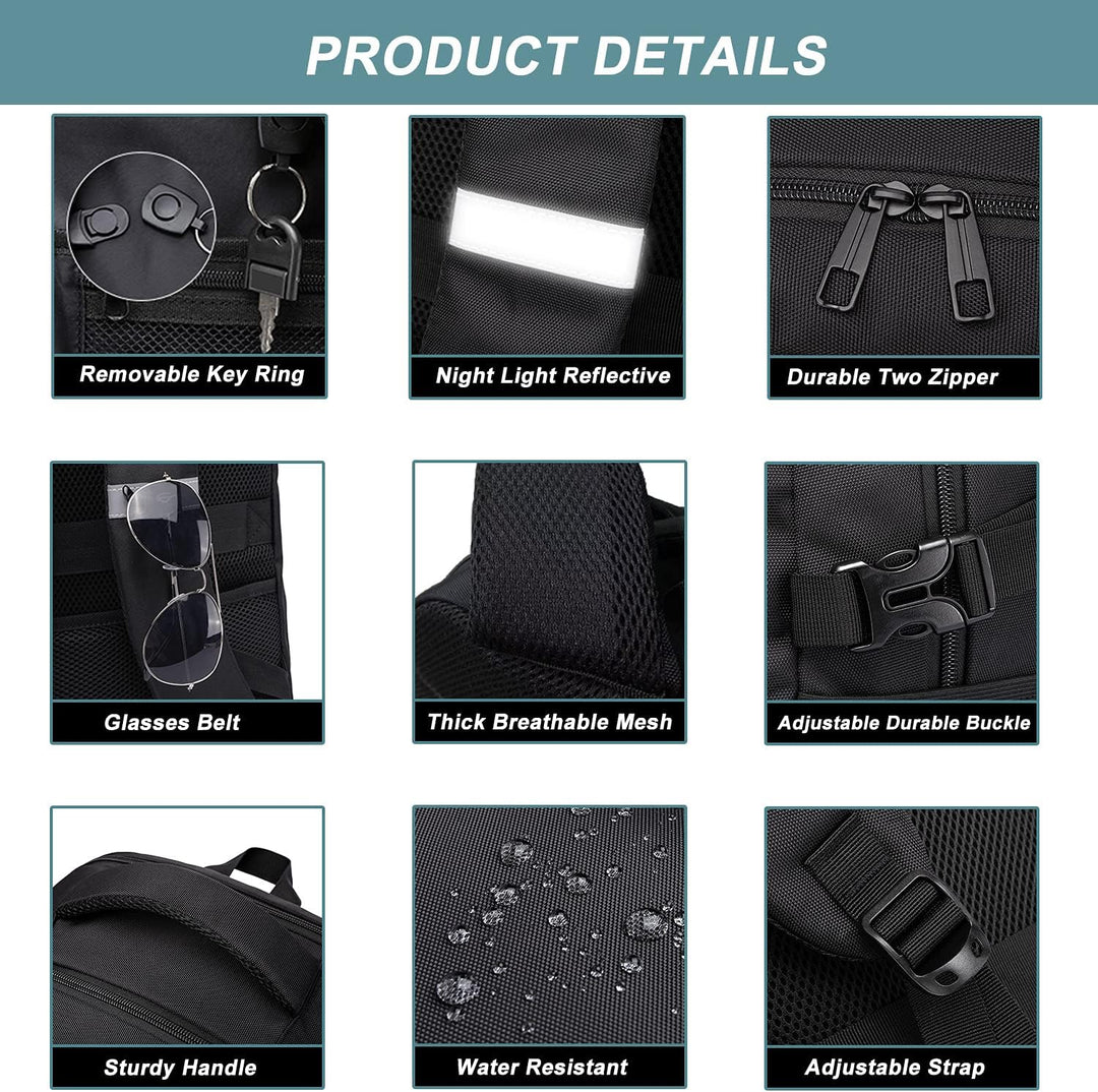 LIWAG Mochila para portátil, negra, capacidad de 55L, compatible co...