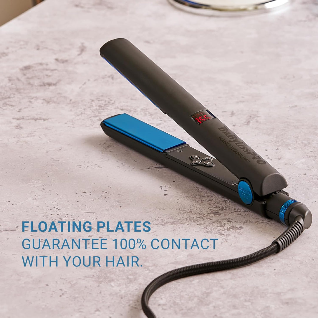 BaBylissPRO Nano Titanium Flat Iron Hair Straightener, Digital Flat...