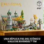 LEGO - Kit construcción Icons de Rivendell de El Señor de los Anillos para adultos, arma y muestra un valle de la Tierra Media con 15 minifiguras, gran regalo para fanáticos y amantes del cine, 10316