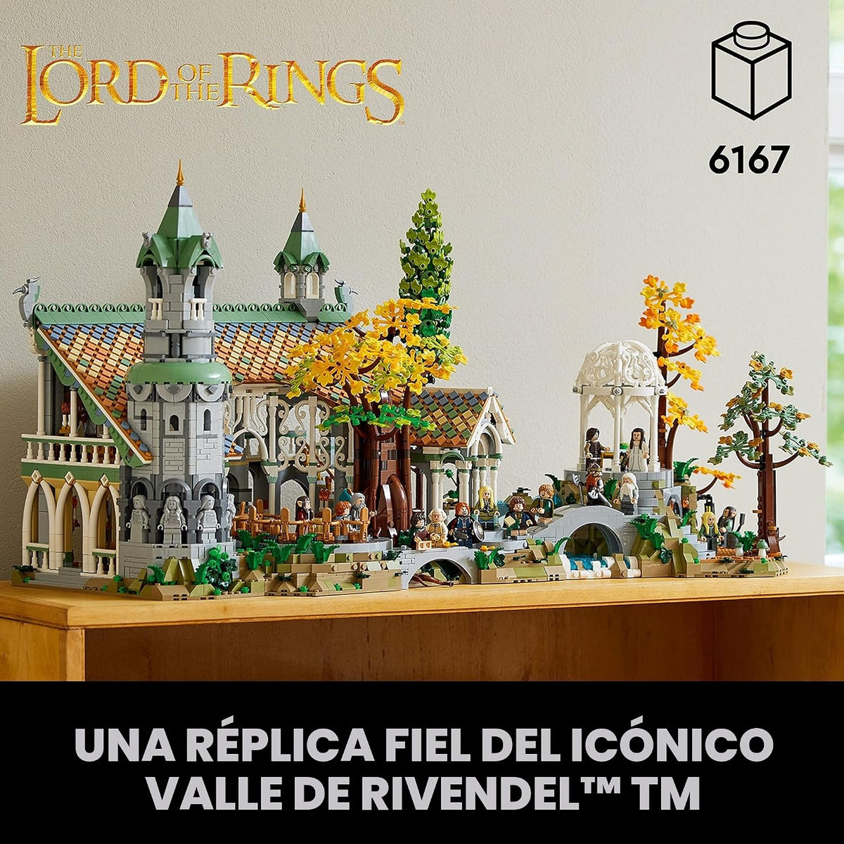 LEGO - Kit construcción Icons de Rivendell de El Señor de los Anillos para adultos, arma y muestra un valle de la Tierra Media con 15 minifiguras, gran regalo para fanáticos y amantes del cine, 10316