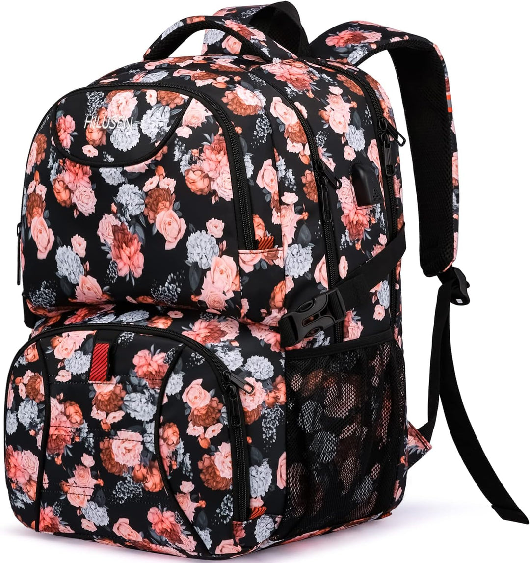 HILUSEN Mochila de almuerzo para mujer, lonchera térmica aislada, m...
