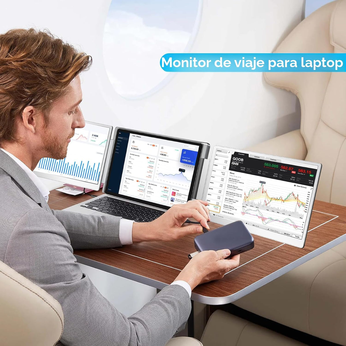 LXU Monitor extensor de pantalla portátil portátil de 14 pulgadas,...