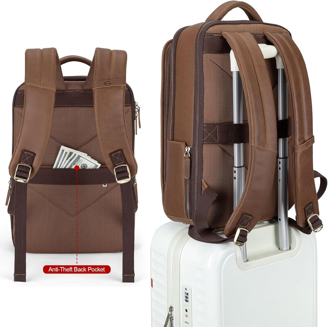 Tzowla Mochila de cuero para laptop, bolsa para hombres y mujeres,...