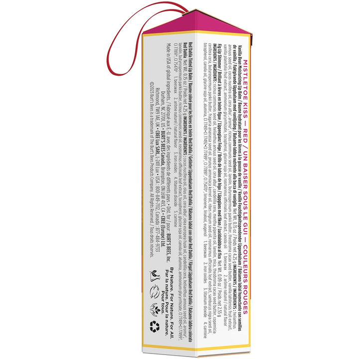 Burt's Bees Regalo de beso de muérdago - Rojo (grano de vainilla)