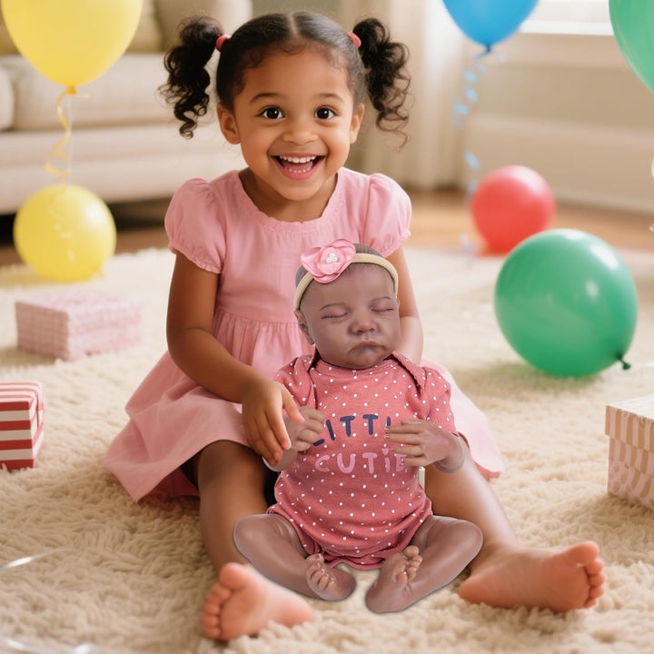 Milidool Muñeca Reborn Baby Girl de 18 pulgadas, realista, afroamer...