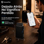 Cartera desplegable para hombre, Negro carbón, Minimalista - Capacidad para 4-6 tarjetas