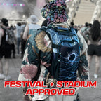 RAVERUNNER Mochila de hidratación antirrobo | Mochila rave aprobada por festivales para asistentes a conciertos, mochila de agua para festivales sin fugas para EDC, paquete de hidratación rave