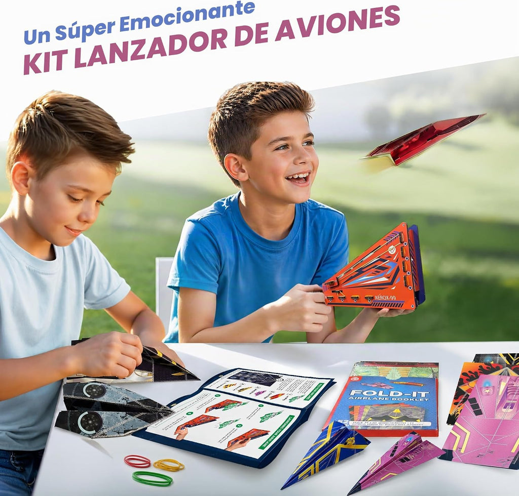Doctor Jupiter Kit de lanzador de aviones de papel para niños a partir de 6