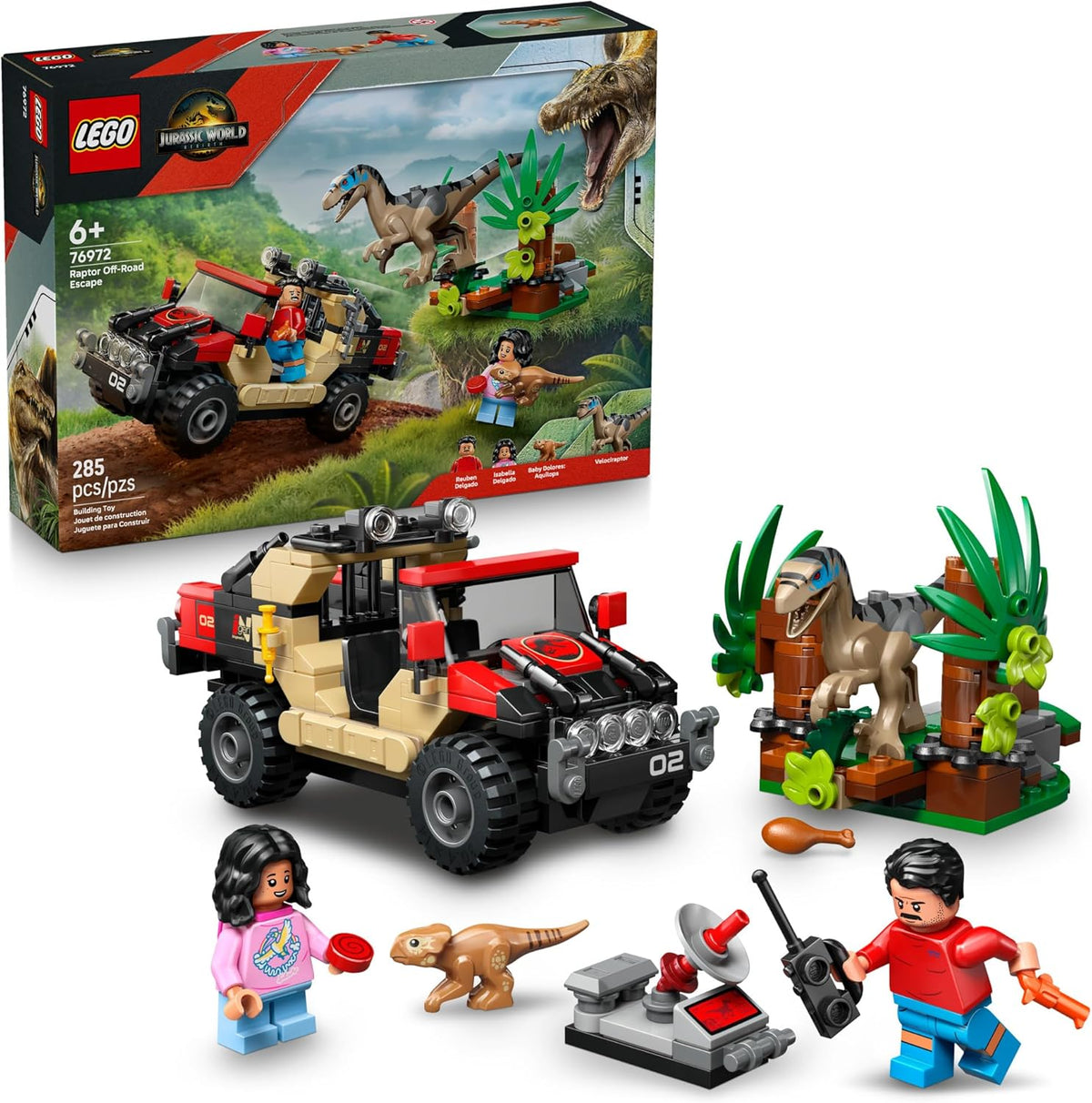 LEGO Jurassic World Raptor Off-Road Escape - Juego de