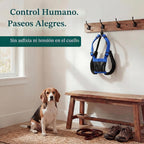 Sporn Arnés sin tirones para perro, arnés de malla de nailon duradero para perros medianos, diseño sin estrangulamiento, mangas de sujeción acolchadas, ajuste ajustable, fácil de poner y quitar, ideal para razas medianas, azul