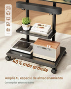 Soporte de TV rodante con soporte de barra de sonido para