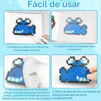 Kit de 11000 cuentas de planchar para niños - Juego de cuentas de 5 mm con 20 colores, juego de manualidades con caja de almacenamiento, tablero de clavijas, papel de planchado y accesorios, juegos de