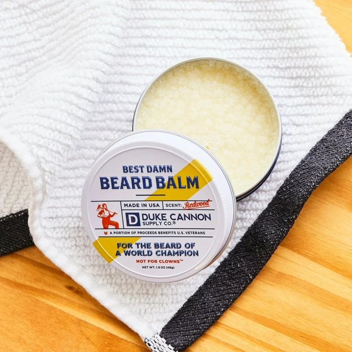 Duke Cannon Best Damn - Bálsamo para barba para hombre, lata premiu...