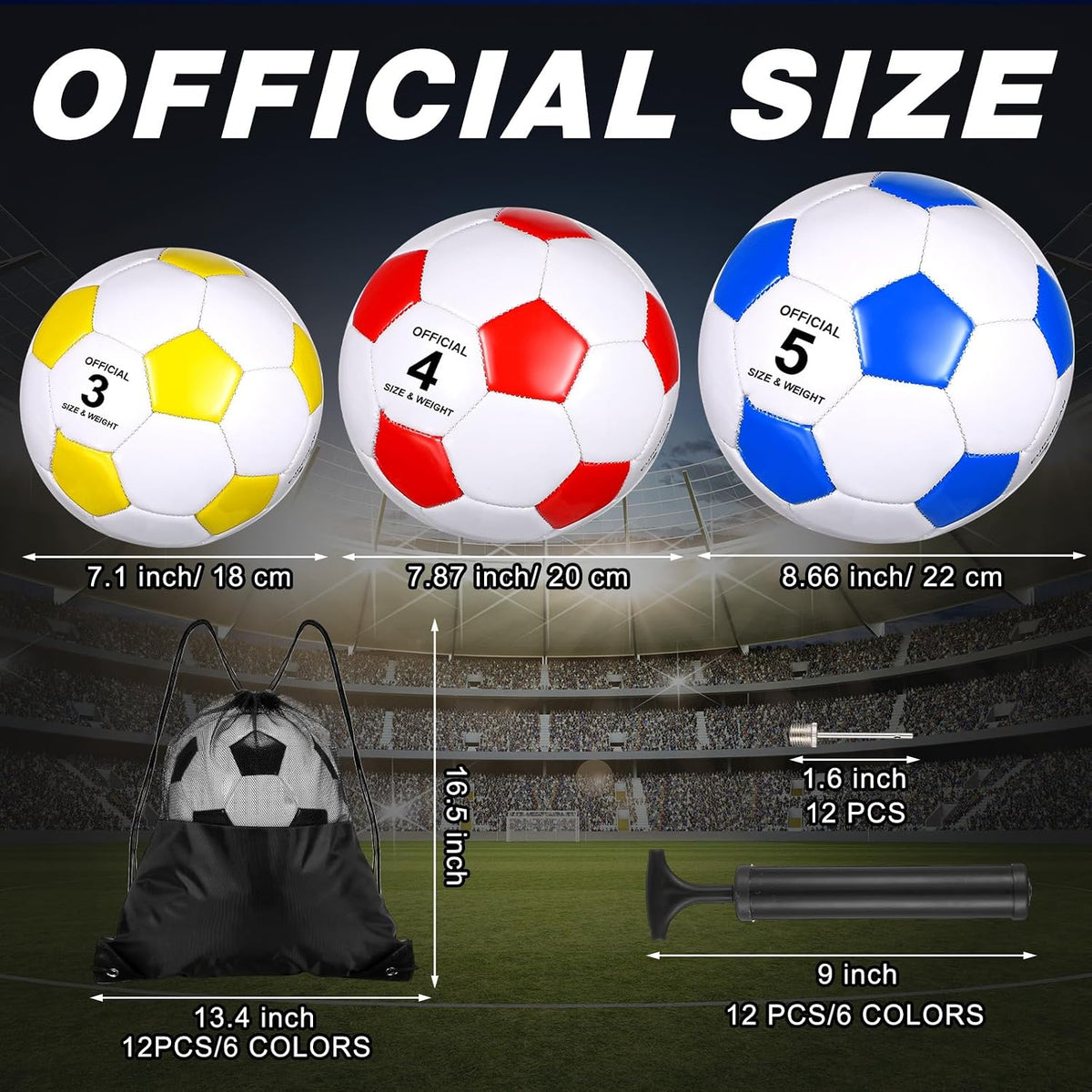 Foilswirl Juego de 12 pelotas de fútbol cristianas con bombas y bolsas con cordón, pelota de entrenamiento de fútbol al aire libre para niños, jóvenes y adultos, operación Navidad