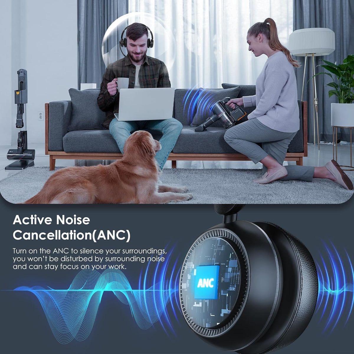 Actualización de auriculares inalámbricos ANC y ENC con micrófono para