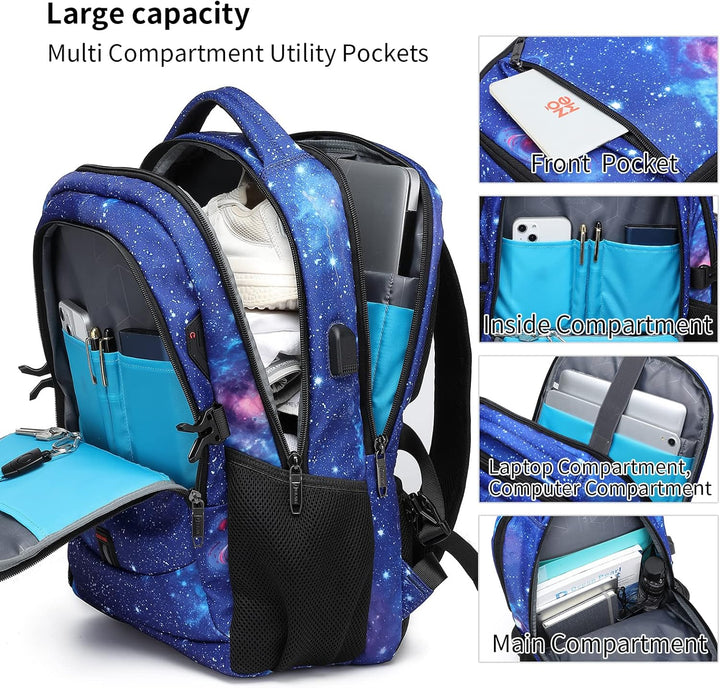 DUSLANG Mochila de viaje para laptop de 17 pulgadas, resistente al...