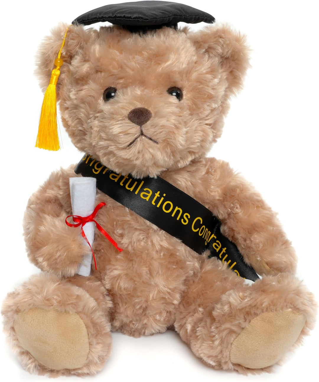 WEIGEDU Oso de peluche de regalo de graduación con gorra, banda y d...