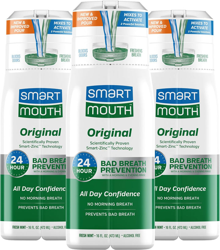 SmartMouth Enjuague bucal activado original para mal aliento, dura...