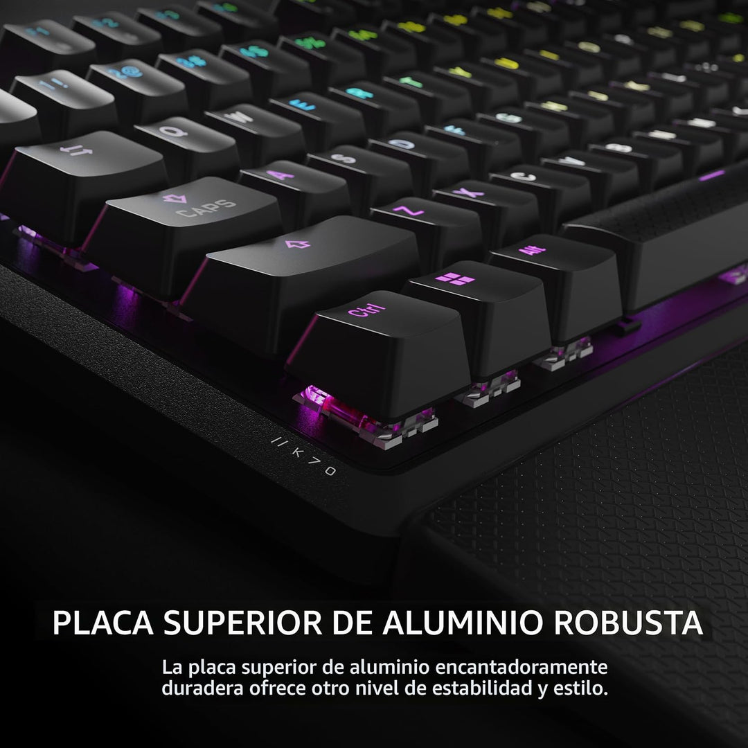 Corsair K70 Core RGB Teclado mecánico con cable para juegos con rep...