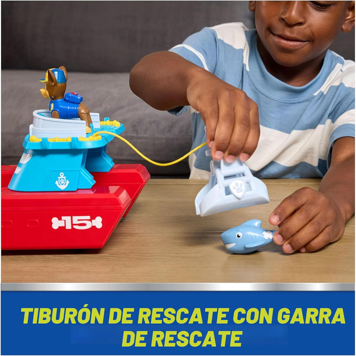PAW Patrol Vehículo Patrullero Marino con Chase y Figura de Tiburón...