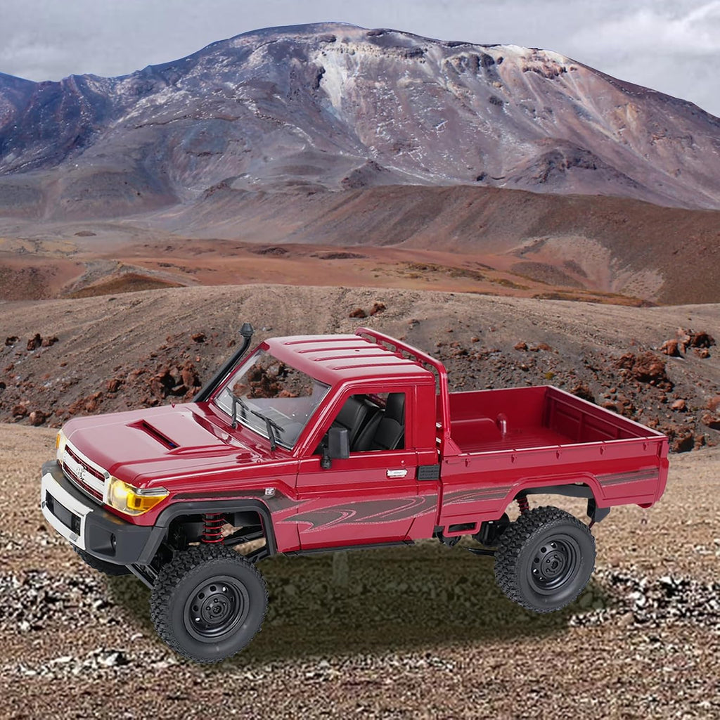MN-82 RC Rock Crawler Coche Camioneta Toyota Escala 1/12, Camión de Control Remoto Todoterreno 4WD 2.4GHz, Modos de 2 Velocidades, 2×1200mAh Baterías, Oruga Todo Terreno para Adultos Niños Interior