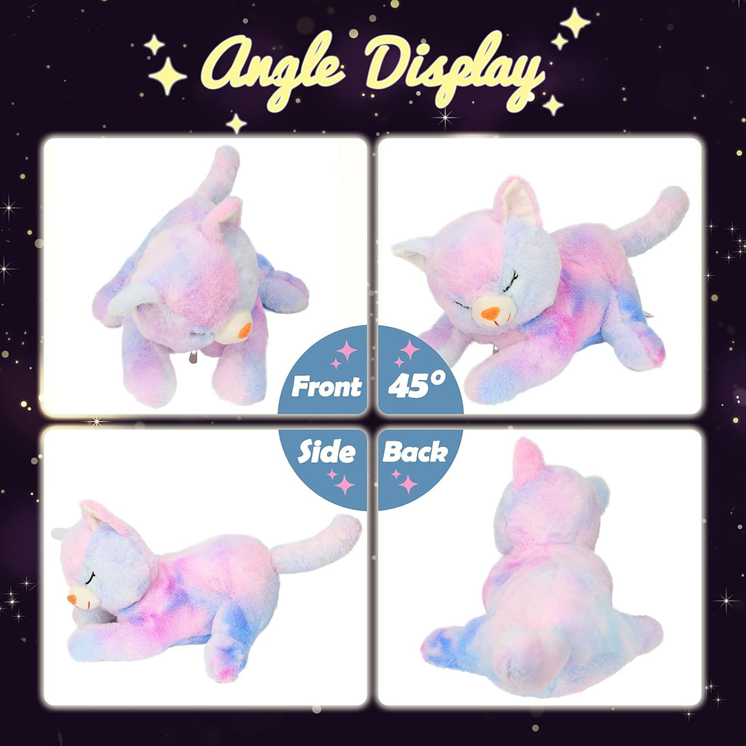 Hopearl Gatito de peluche con luces LED, mamá gato iluminada con 3...
