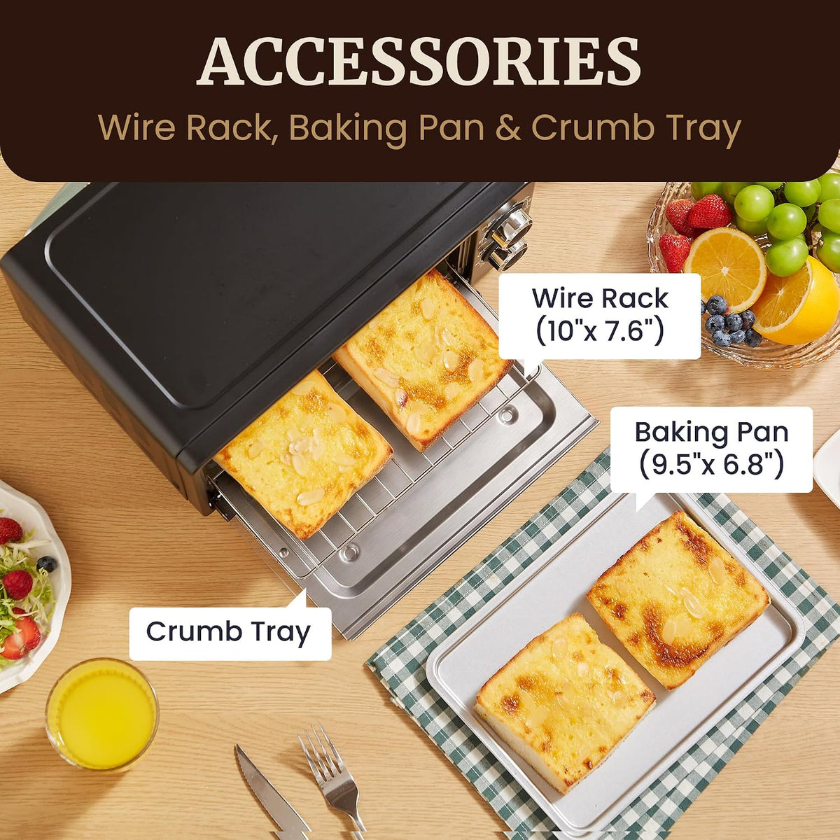 Elite Gourmet ETO490 - Horno de 9L/4 rebanadas, temporizador de 30 minutos, temperatura adicional, negro