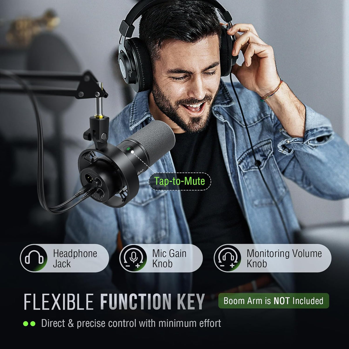 FIFINE Micrófono Dinámico, XLR\/USB Micrófono de PC para Grabación...