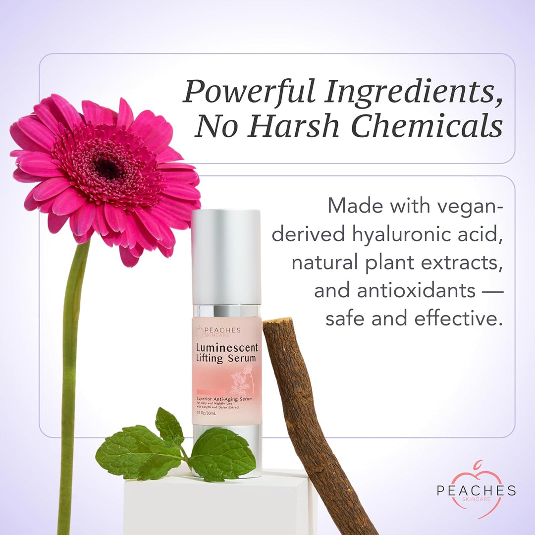 Peaches Skin Care Suero de elevación luminiscente \u2013 Fórmula de...