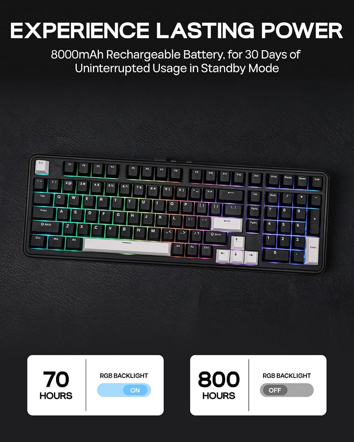 EPOMAKER TH99 Teclado mecánico inalámbrico de tres modos con baterí...