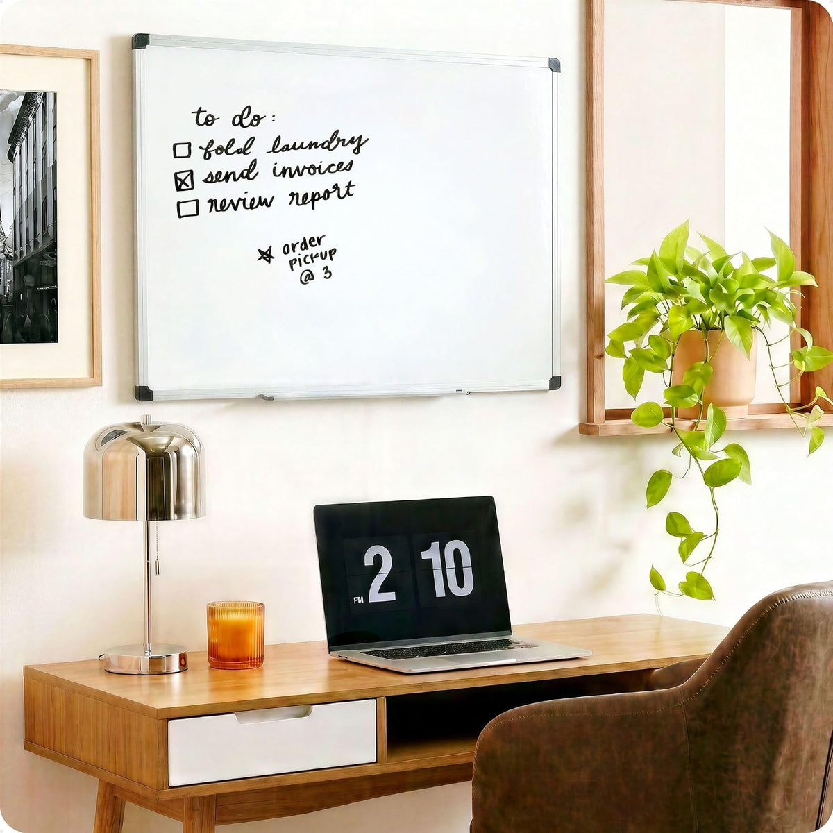 U Brands Tablero blanco magnético grande de 24 x 36 pulgadas