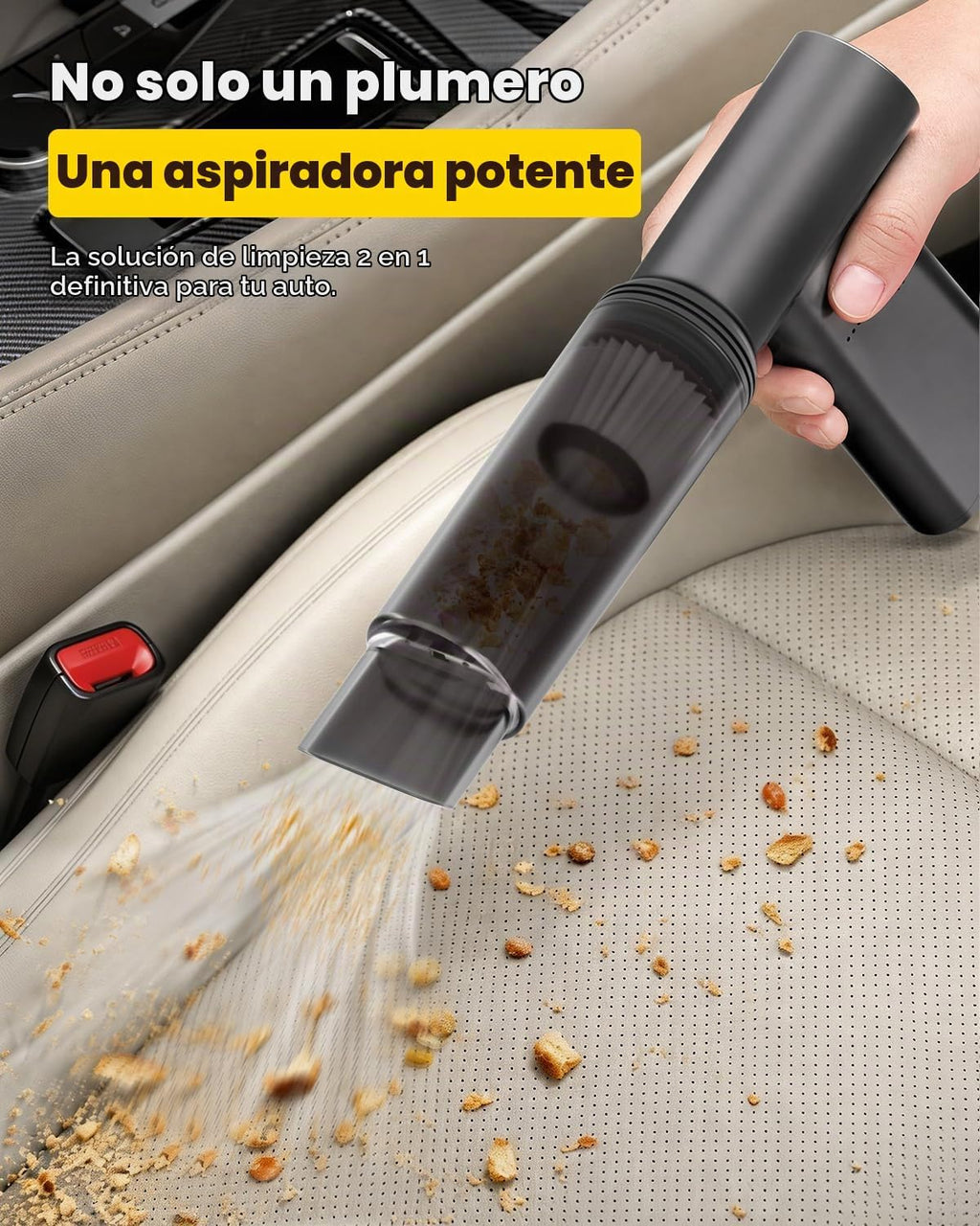 Plumero de aire comprimido 2 en 1 y aspiradora de automóvil recargable inalámbrica, 160000 RPM plumero de aire eléctrico, mini aspiradora de aluminio para PC, computadora, hogar, exteriores y