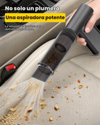 Plumero de aire comprimido 2 en 1 y aspiradora de automóvil recargable inalámbrica, 160000 RPM plumero de aire eléctrico, mini aspiradora de aluminio para PC, computadora, hogar, exteriores y