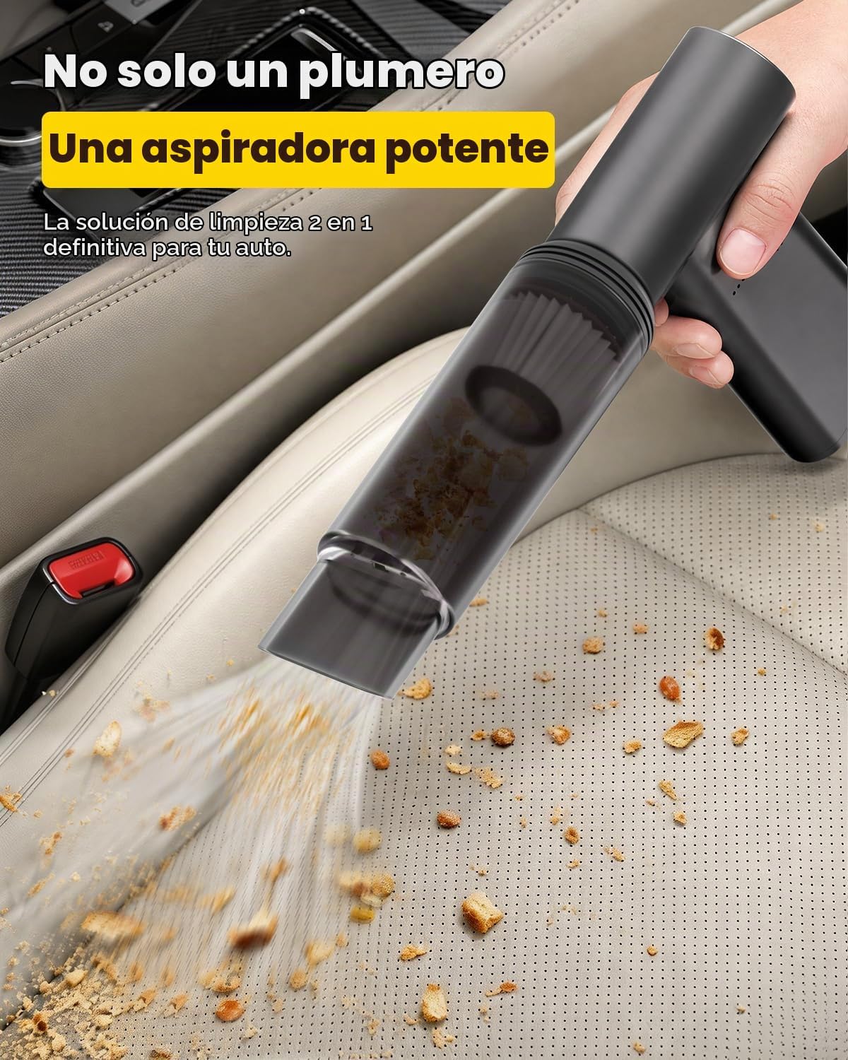 Plumero de aire comprimido 2 en 1 y aspiradora de automóvil recargable inalámbrica, 160000 RPM plumero de aire eléctrico, mini aspiradora de aluminio para PC, computadora, hogar, exteriores y