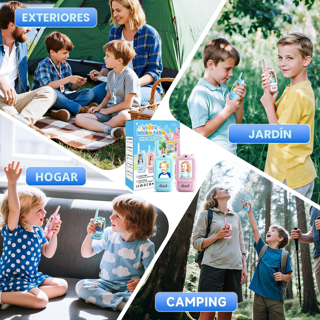Walkie Talkies de Video para Niños, Paquete de 2 Intercomunicadores...