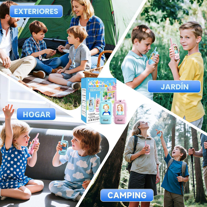 Walkie Talkies de Video para Niños, Paquete de 2 Intercomunicadores...