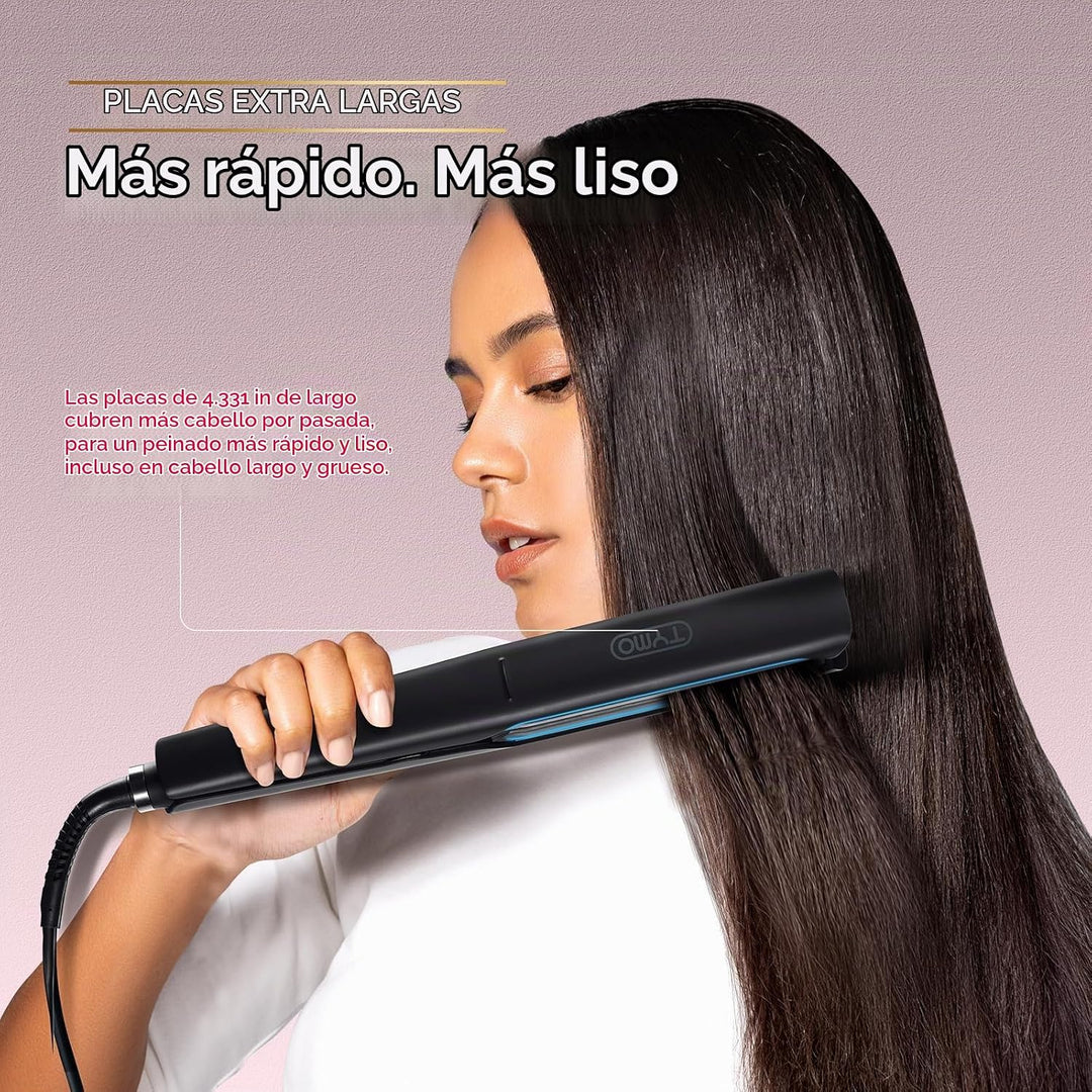 TYMO Plancha plana 2.0 - Plancha de pelo de cerámica de 1 pulgada d...
