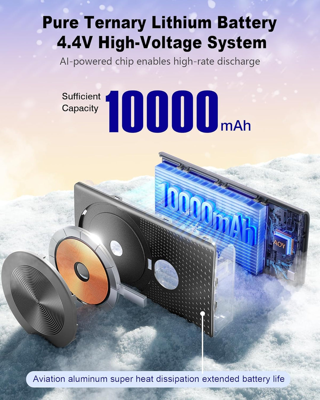 Kesguar - Cargador portátil magnético de 10000 mAh, banco de energí...